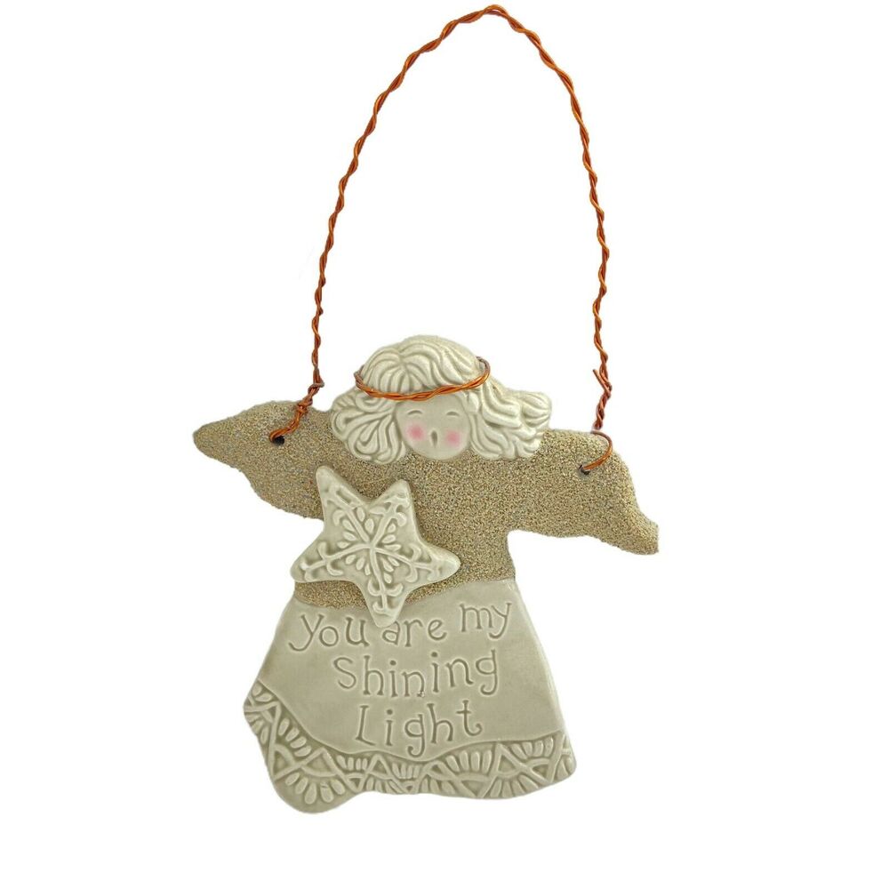 Guardian Angel Carol Jones Beige Handmade Pottery You Are My Shining Light